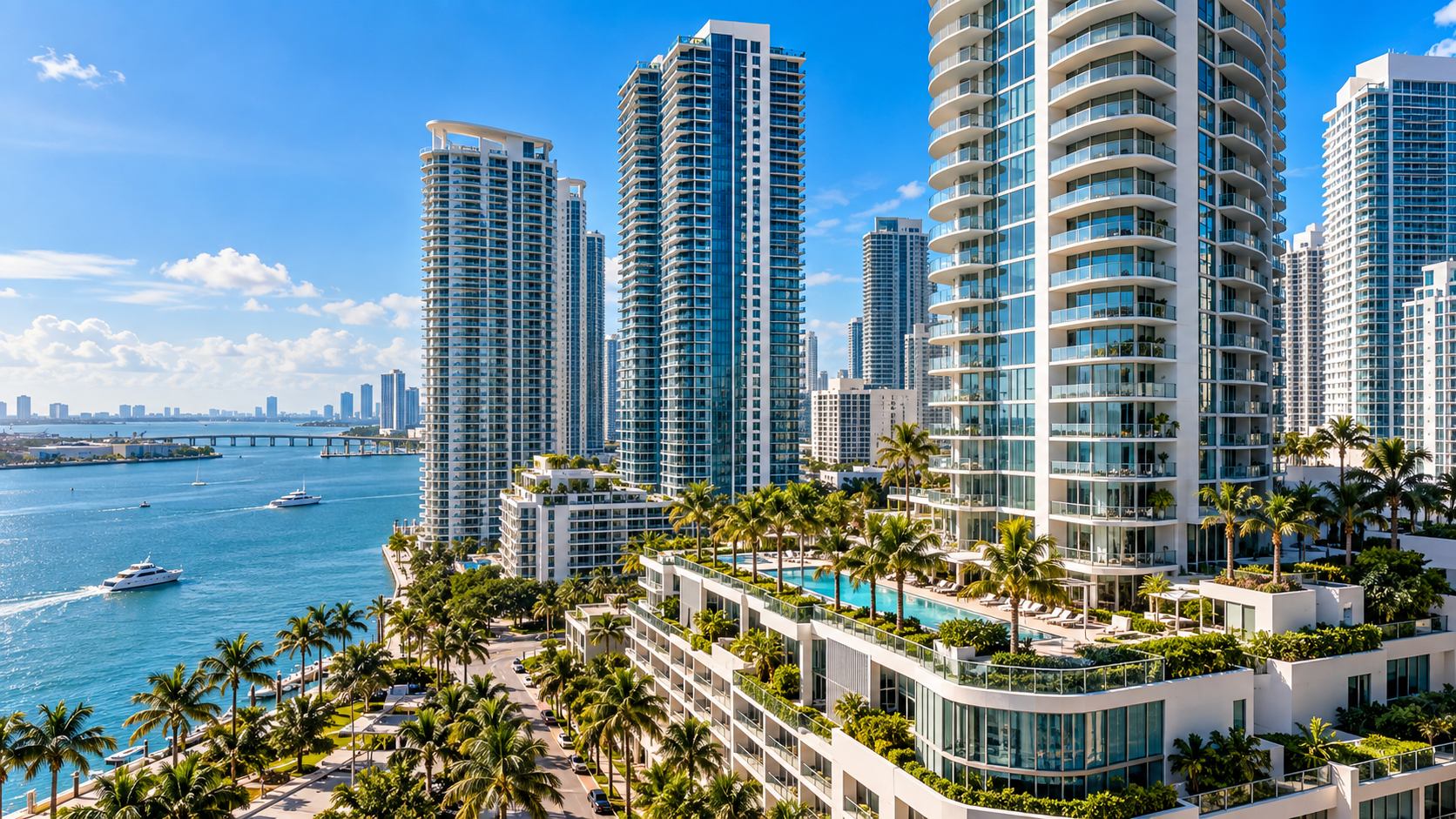 Современные жилые башни Downtown Miami